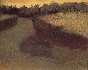 Cornfield and tree line, Edgar Degas